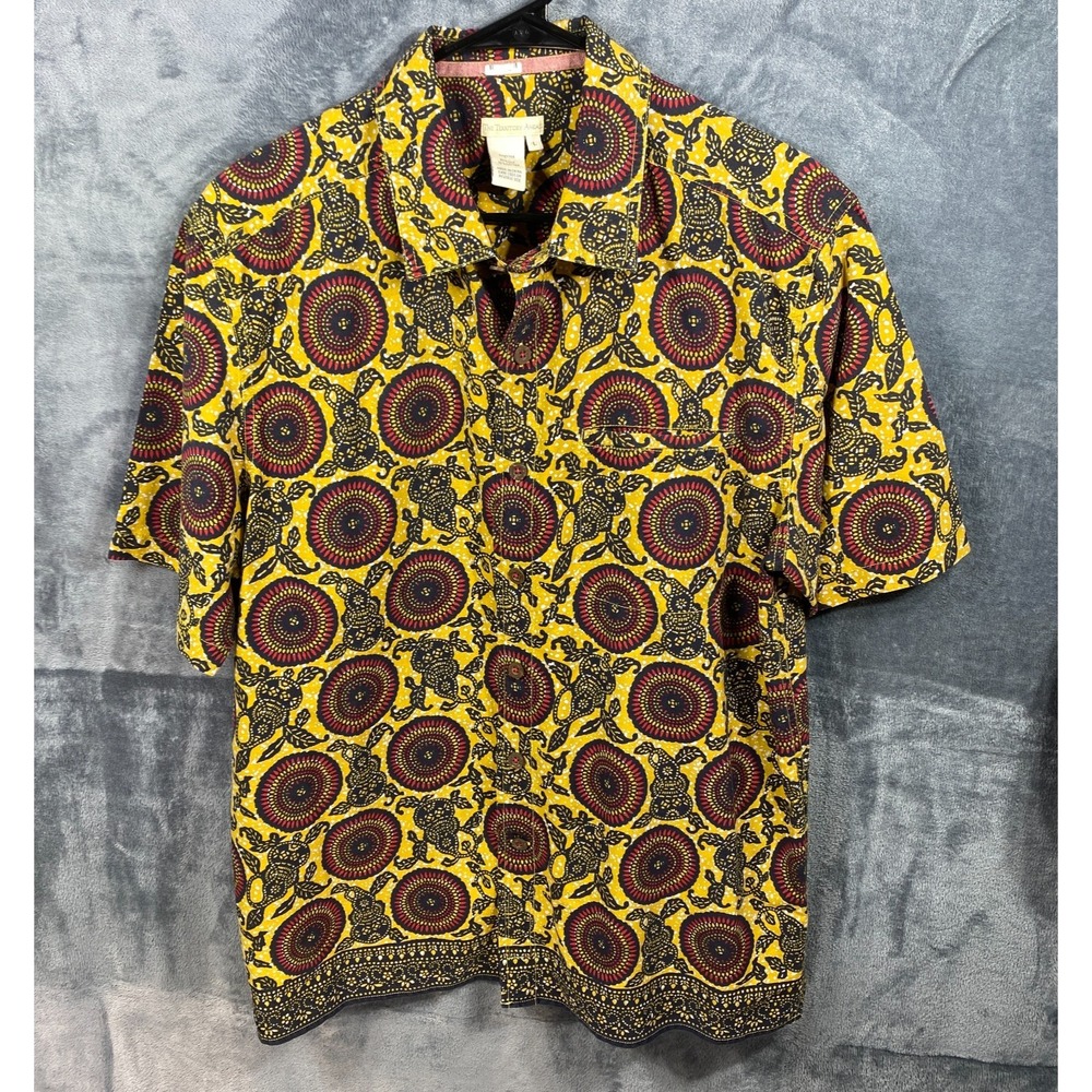The Territory Ahead Shirt Large Silk Cotton Aztec Southwestern Camp Abstract
